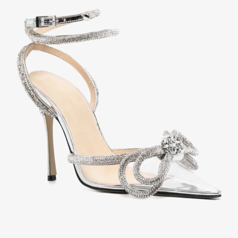 MACH & MACH 120 CRYSTAL EMBELLISHED DOUBLE-BOW PUMPS